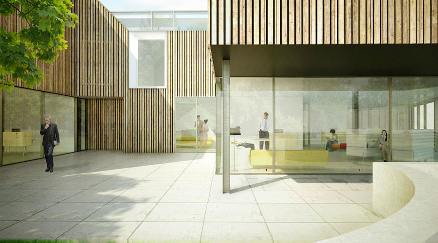 Kantoor met warmtepomp en airconditioner Groen kantoor